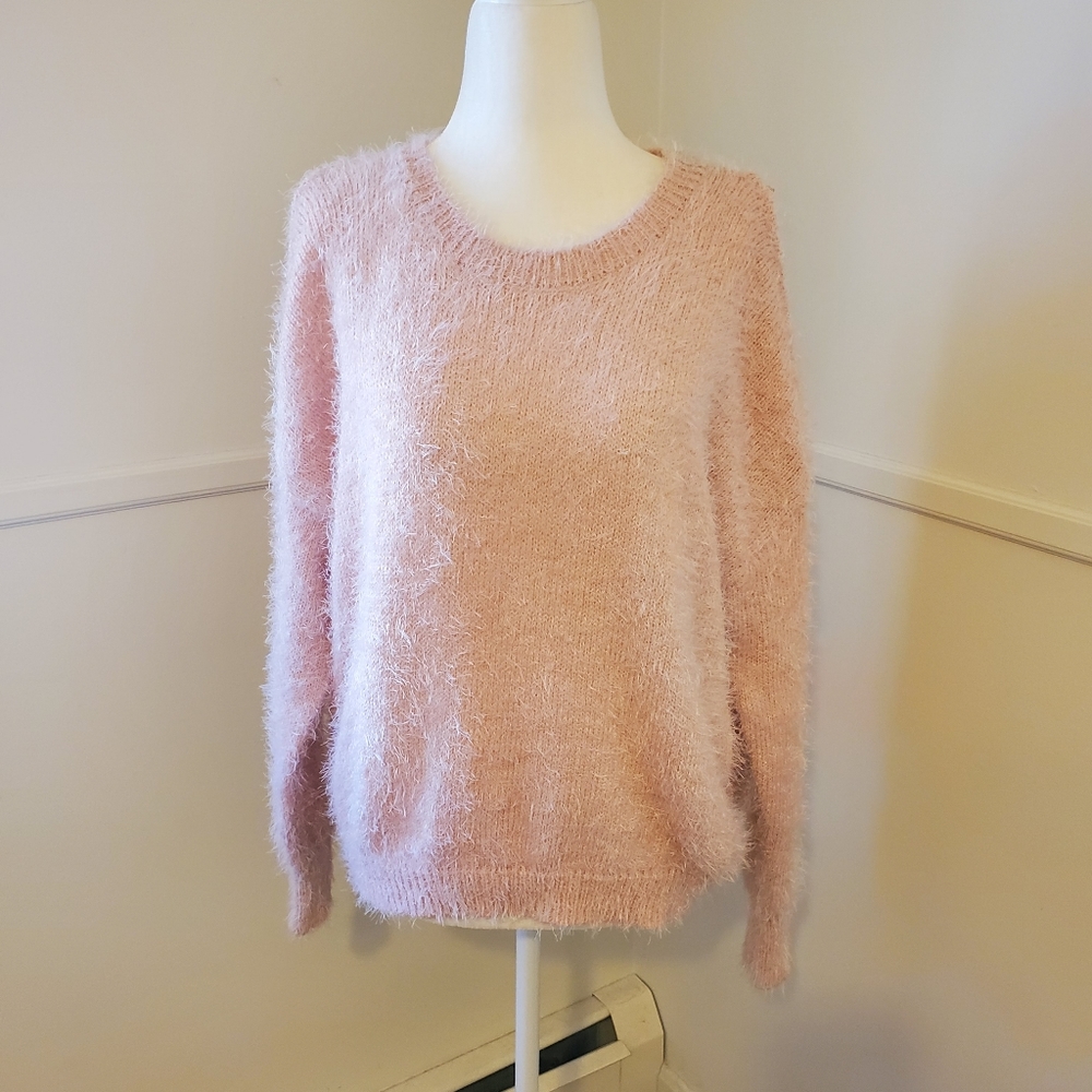 Ultra Flirt New Fuzzy Cold Shoulder Sweater